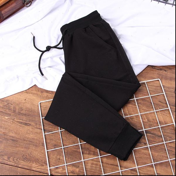 

basic solid color casual trousers women pant spring autumn fashion all match loose plue size 5xl lovers, Black;white