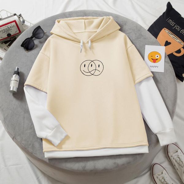 

women's hoodies & sweatshirts color block sweatshirt for women plus size harajuku patchwork hoodie duality pullover korean fashion stre, Black