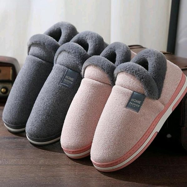 

slippers dropship women winter home shoes ladies warm plush indoor casual flats couple shoe comfort female footwear plus size, Black