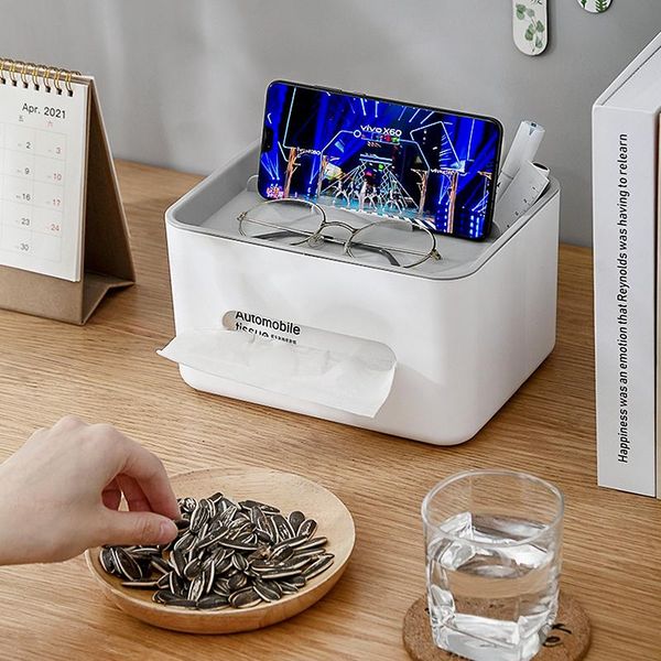 

tissue boxes & napkins household living room remote control tablenapkin carton simple multi-functional suction box mask storage