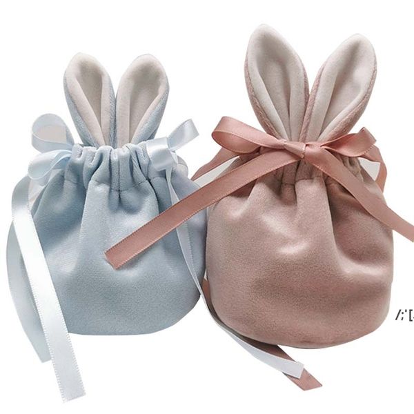 Simpatici sacchetti regalo di gioielli in velluto con gioielli per orecchie da coniglio sacchetti di stoccaggio cosmetici artigianali per boutique al dettaglio ZZF14063