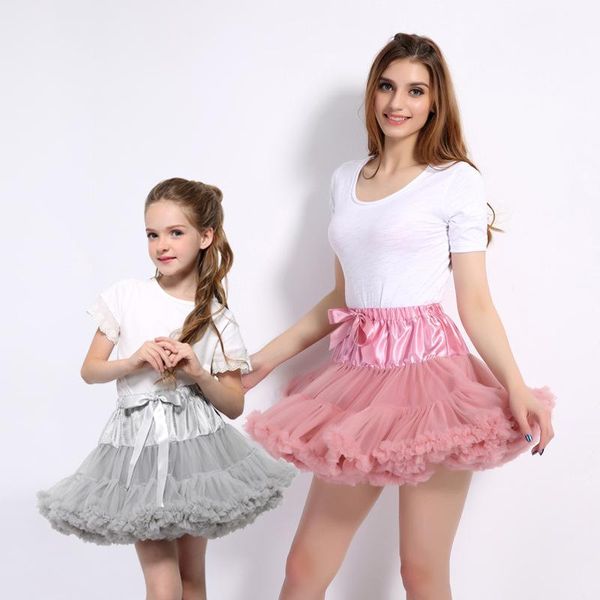 

skirts girls fluffy 2-18 years chiffon pettiskirt solid colors tutu girl dance skirt christmas tulle petticoat for, Blue