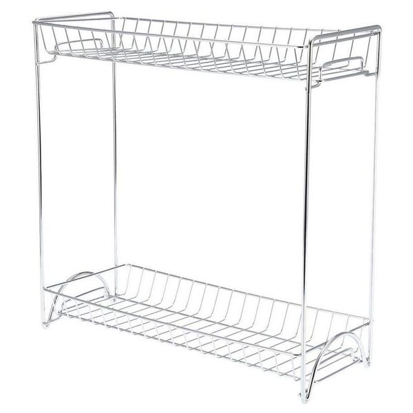 

bathroom shelves two layers seasoning storage rack detachable bottles organizer shelf holder for home kitchen restrant - silver
