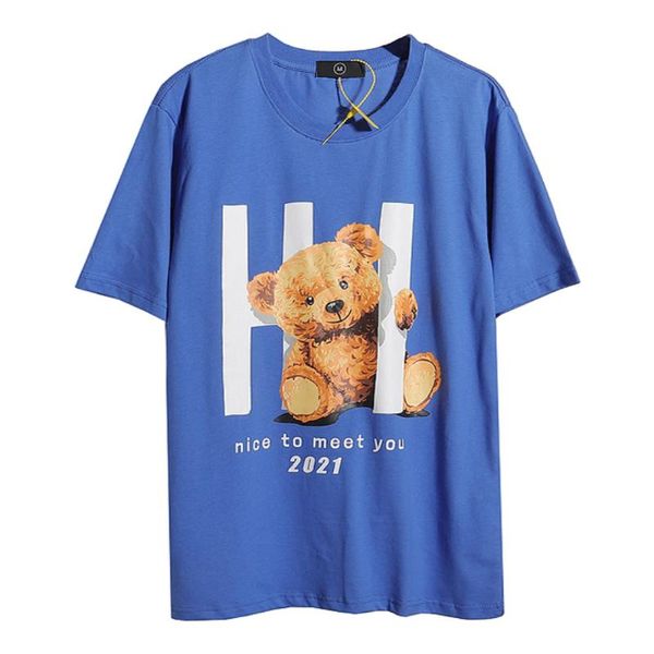

women's t-shirt zottsoz tshirts women men summer hip hop casual tiddy bear print short sleeve t-shirts harajuku streetwear fashion tees, White
