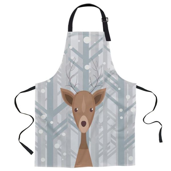 

aprons winter snowing forest deer cartoon for women men kid cooking baking apron kitchen utility equipment accessories