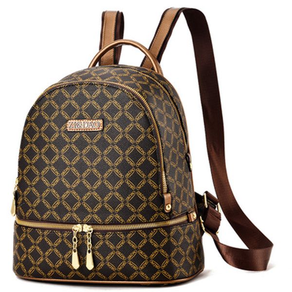 

new luxury womens backpack high-quality leather backpack fashion all-match casual travel retro large-capacity female bag