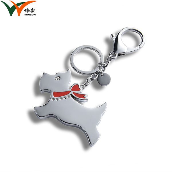 

metal keychain animal cartoon dog pendant creative gift, Silver