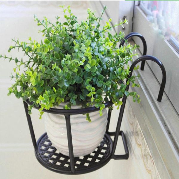 

storage baskets european style iron railings flower pot holder creative hanging window green planting basin shelf balcony rack