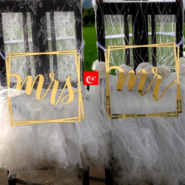 

party decoration tx personalized mr mrs husband wife bride groom gold wedding chair yard store signs for suppliers