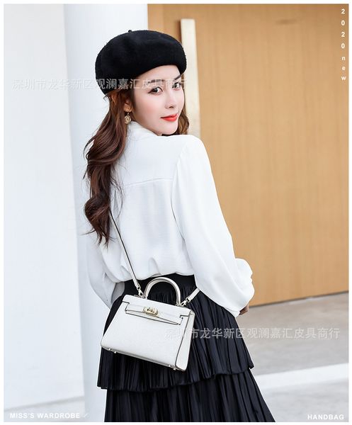 

2020 mini kelly bag women's second generation new fashionable hand palm print leather portable one shoulder