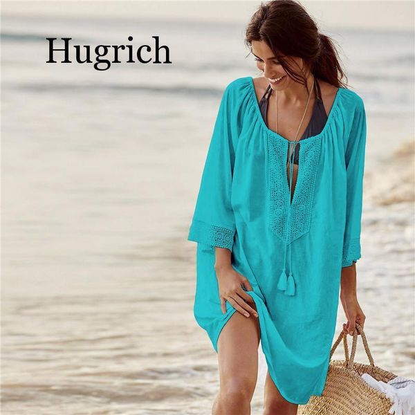 

one piece cotton tunics beach women swimsuit bikini cover up dress summer ladies short sleeve cover-ups beachwear women's swimwear, White;black