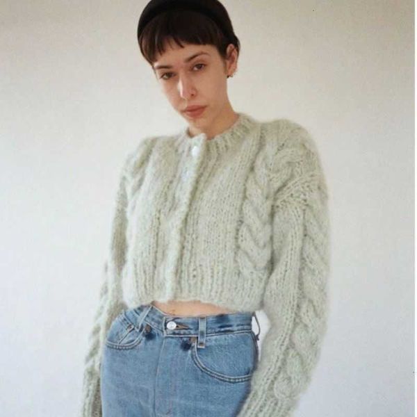 

women's sweaters long sleeve hand knitted sweater women cardigan mohair vintage autumn winter warm jumper casual crop outwear coat ly8y, White;black