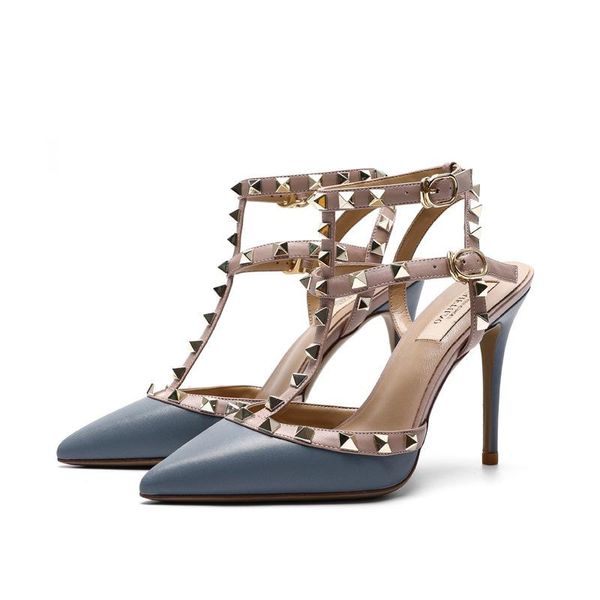 

sandals 2021 spring and summer rivet strap fashion all-match 34-43, Black