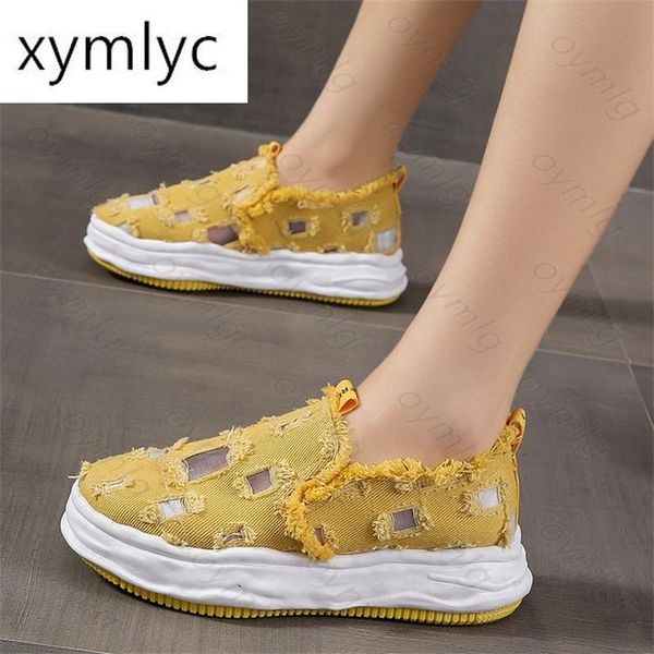 

boots women's shoes 2021 summer casual hollow beggar canvas muffin thick bottom lazy single pedal platform, Black