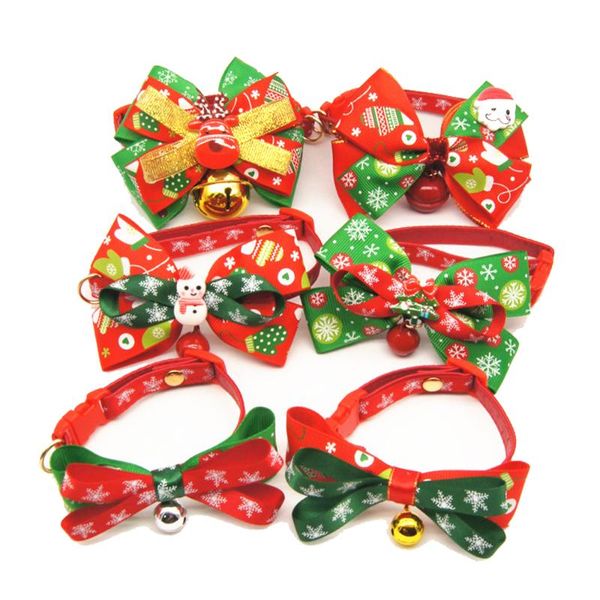 

dog collars & leashes christmas holiday pet cat collar bow tie adjustable neck strap grooming accessories product supplies