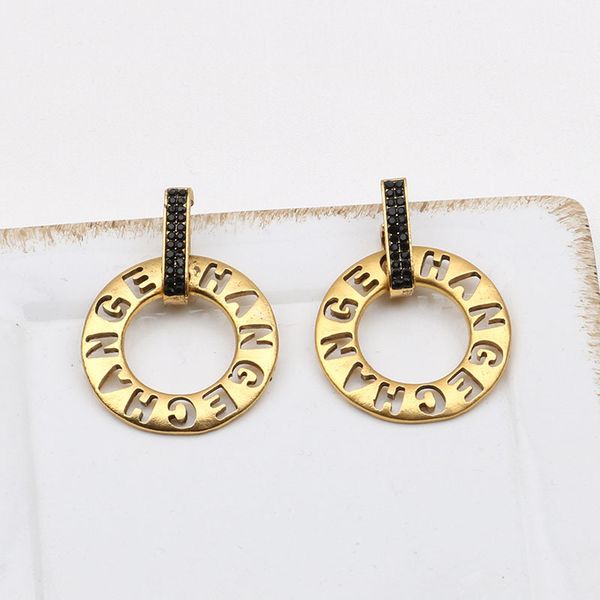 

letter circle earrings hollow out asian gold ear ornaments accessories black friday, Golden;silver