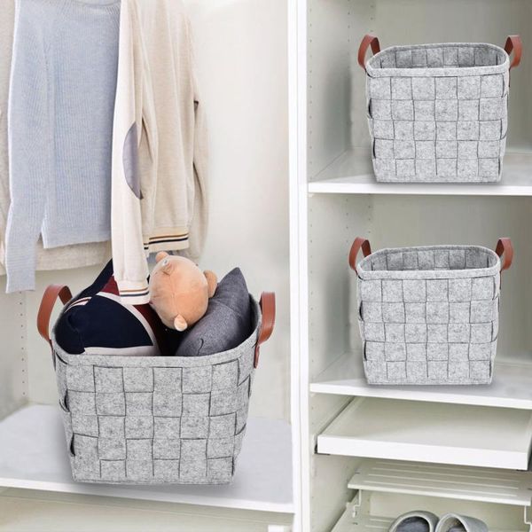 

felt storage bag basket clothes organizer box sundries bags kids toy household simple
