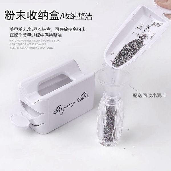 

tools recycling manicure collect loose sequin micro drill storage double french powder box