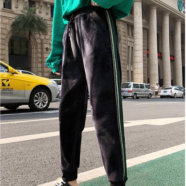 

winter women thicken plus velve warm harem pants lady wide leg loose high waist slacks female fashion slim pencil trousers women's & ca, Black;white