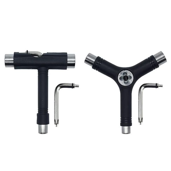

skateboarding black all-in-one multifunctional portable t-tool&y-tool for skateboard,skate tools set of 2 pcak