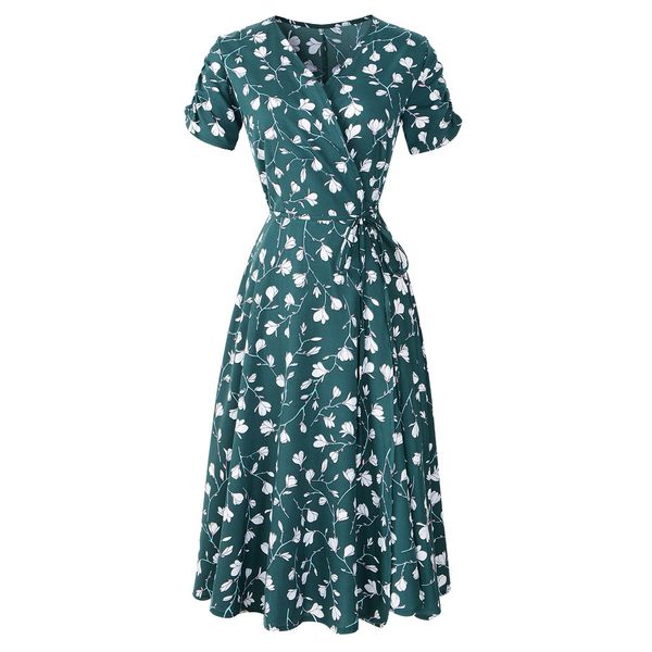 

dresses summer women's bohemian beach skirt chiffon print floral yellow plus size, Black;gray