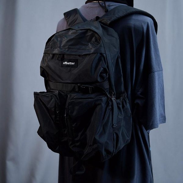 

backpack men's fashion brand korean version multi pocket travel large capacity street handsome solid color studen