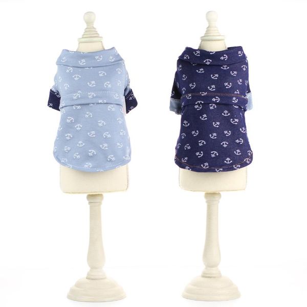 

dog apparel pet clothing shirts anchor 100% cotton cat puppy clothes spring summer 5 sizes