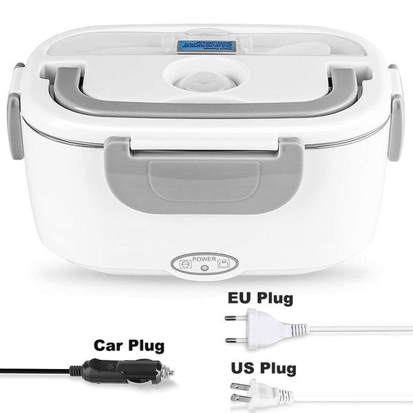 

dinnerware sets eu us car plug plastic electric lunch box 12v 24v 220v 110v heater warmer container heated bento boxs 40w set