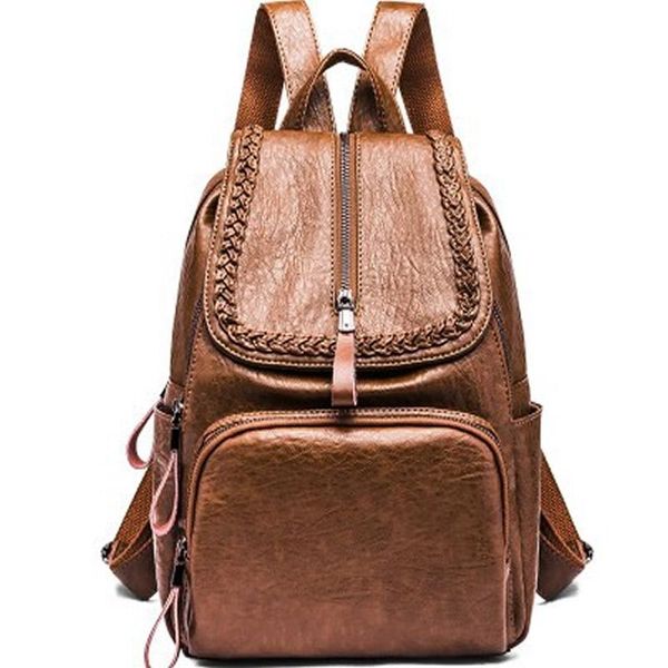 

backpack lady backpac scalp cowhide soft skin water-proof abrasion-resistant air permeability leisure commuting bags for women