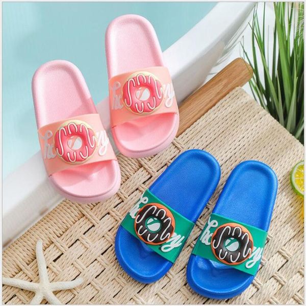 

slipper fashion doughnut slippers kids summer beach shoes boy girl sandals children non-slip size 24-40, Black;grey
