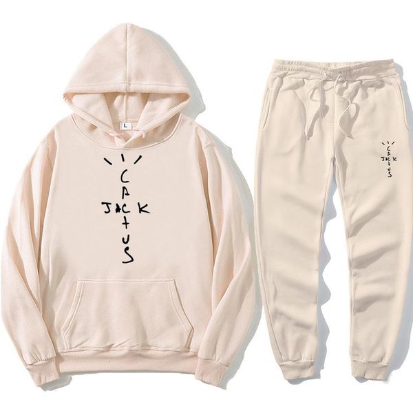 

men's tracksuits 2021 travis scotts hip hop hoodies cactus jack swag print funny women men hooded sweatshirt casual pullover +pants, Gray