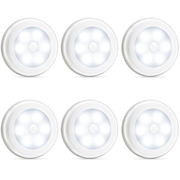 

motion sensor closet light, motion-sensing battery powered 6led stick-anywhere nightlight,wall light(6packs) cabinet light