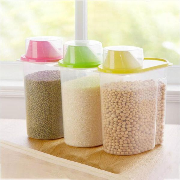 

storage bottles & jars transparent plastic airtight jar kitchen box coarse grain tank fresh-keeping