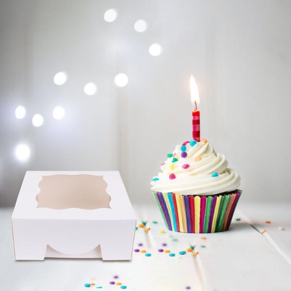 

gift wrap 5pcs window dessert packing boxes baking cake