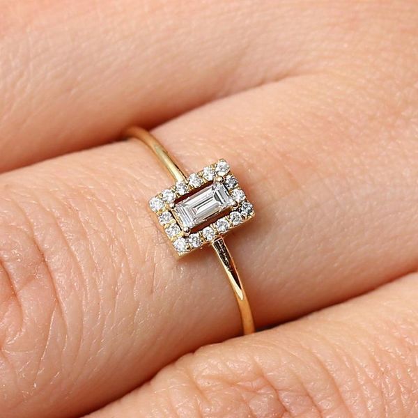 

wedding rings simple zircon crystal eternity engagement ring jewelry gold for women rhinestone elegant love thin r935, Slivery;golden