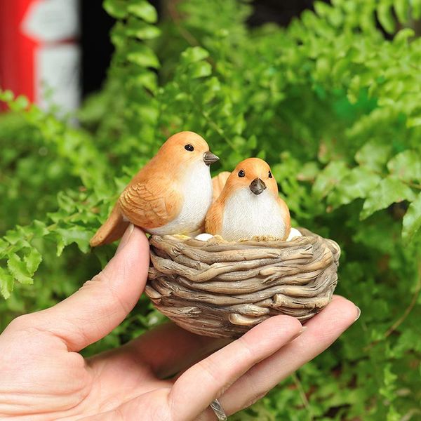 

creative outdoor garden decoration simulation bird cute nest balcony flower pot landscape living room tv cabinet decorations