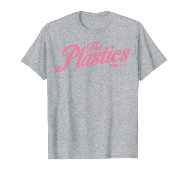 

mean girls the plastics pink script graphic t-shirt, White;black