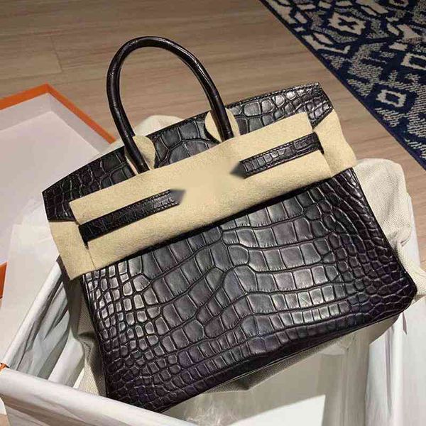 

luxury handbags and storage h designer crocodile bag leather women's 2021 new fashion cowhide commuter versatile bi9