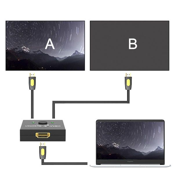 

-compatible 2.0 bi-direction smart switcher 2x1 1080p 4k resolution ultra hd switch 5*5.2*2.3cm audio cables & connectors