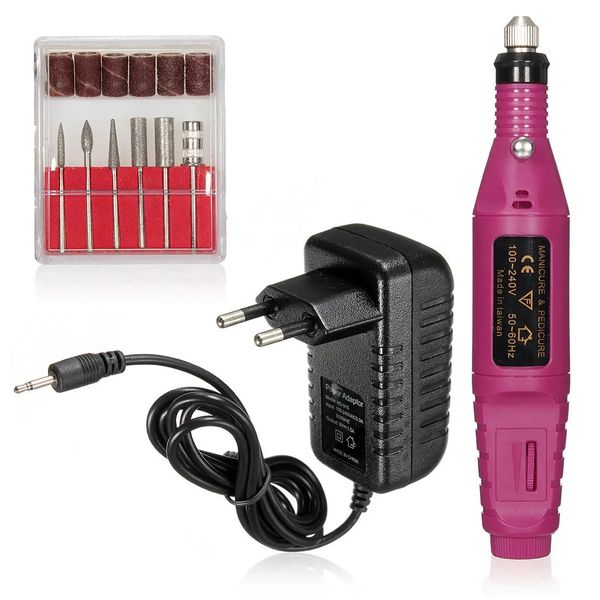 

200v~240v electric nail art 6 drill carve engraving machine tool, Silver