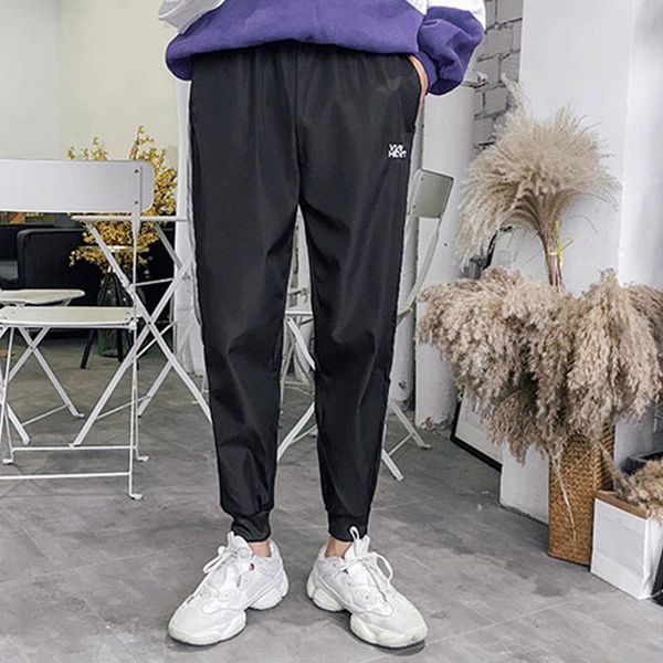 

mens casual sports pants loose version fitness running trousers autumn men clothing workout streetwear joggers men's, Black
