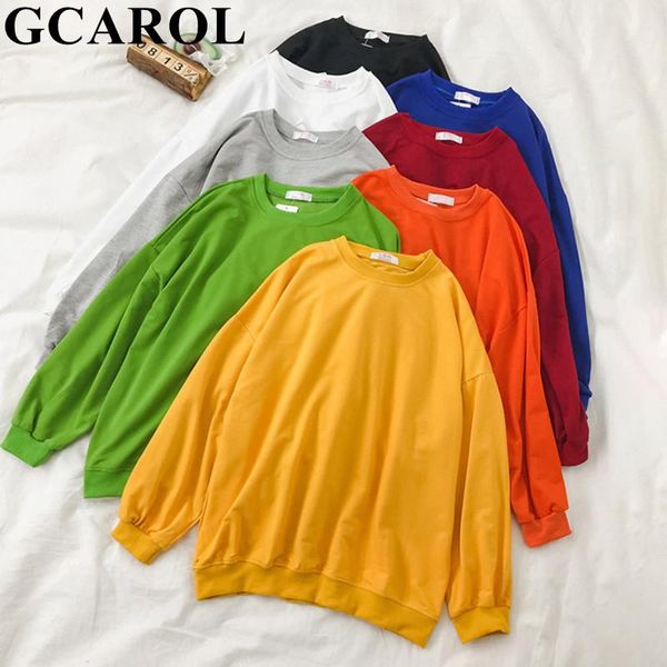 

women's hoodies & sweatshirts gcarol women boyfriend oversize candy sweatshirt drop shoulder casual sports basic long hooded streetwea, Black