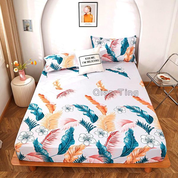

sheets & sets product 1pcs 100% polyester printing fitted sheet with four corners and elastic band (no cases)