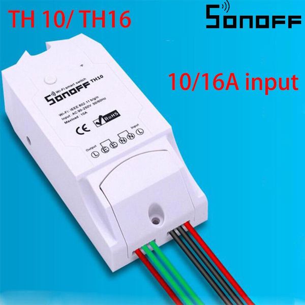

smart home control sonoff th 10/16a wifi switch temperature humidity monitoring remote via ewelink work with alexa google