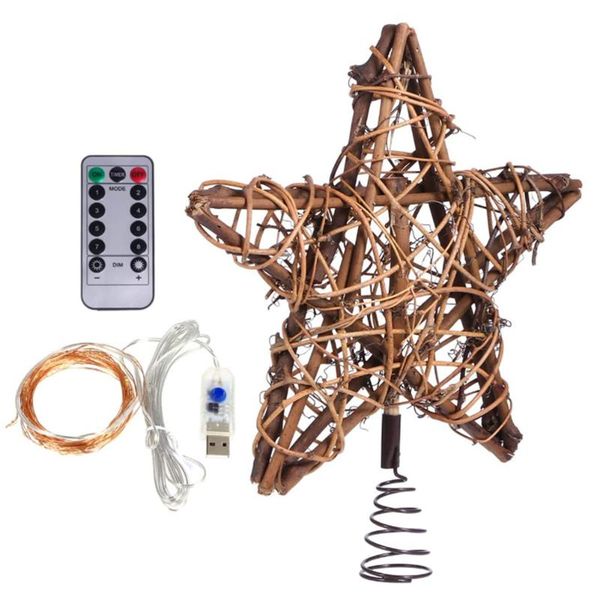 

christmas decorations home garden party wedding decorative diy craft led tree vine star lighting five-pointed shape top