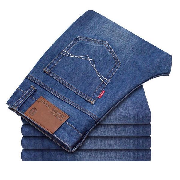 

Miscellaneous Korean straight slim jeans long pants men's, Blue