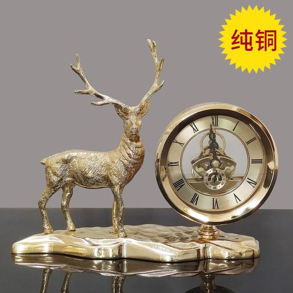

decorative objects & figurines american home decoration fortune deer furnishing a living room cabinet wine nordic light luxury clock crafts