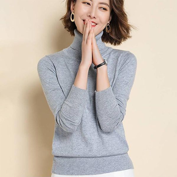 

women's sweaters slim knitted sweater turtleneck cashmere elasticity cozy pullover xin-, White;black