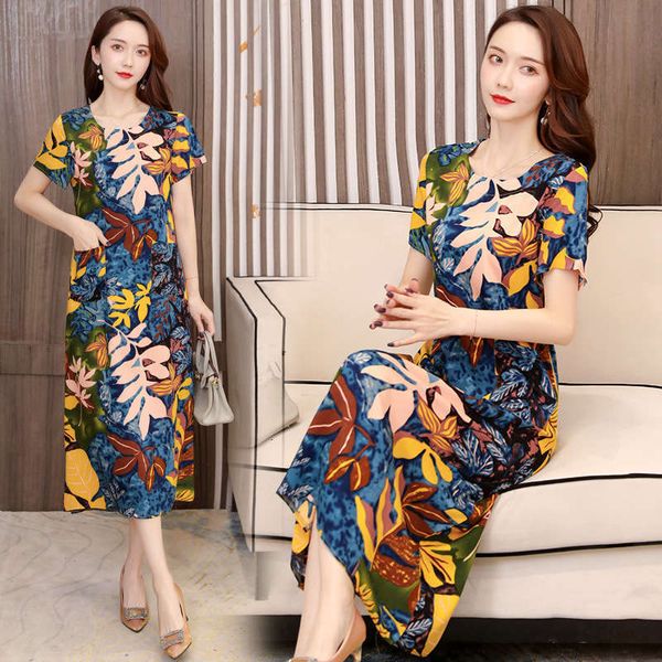 

casual dresses slim summer long skirt printing fashion style, Black;gray