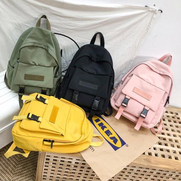 

school bags trend female backpack casual classical women fashion shoulder bag solid color for teenage girl